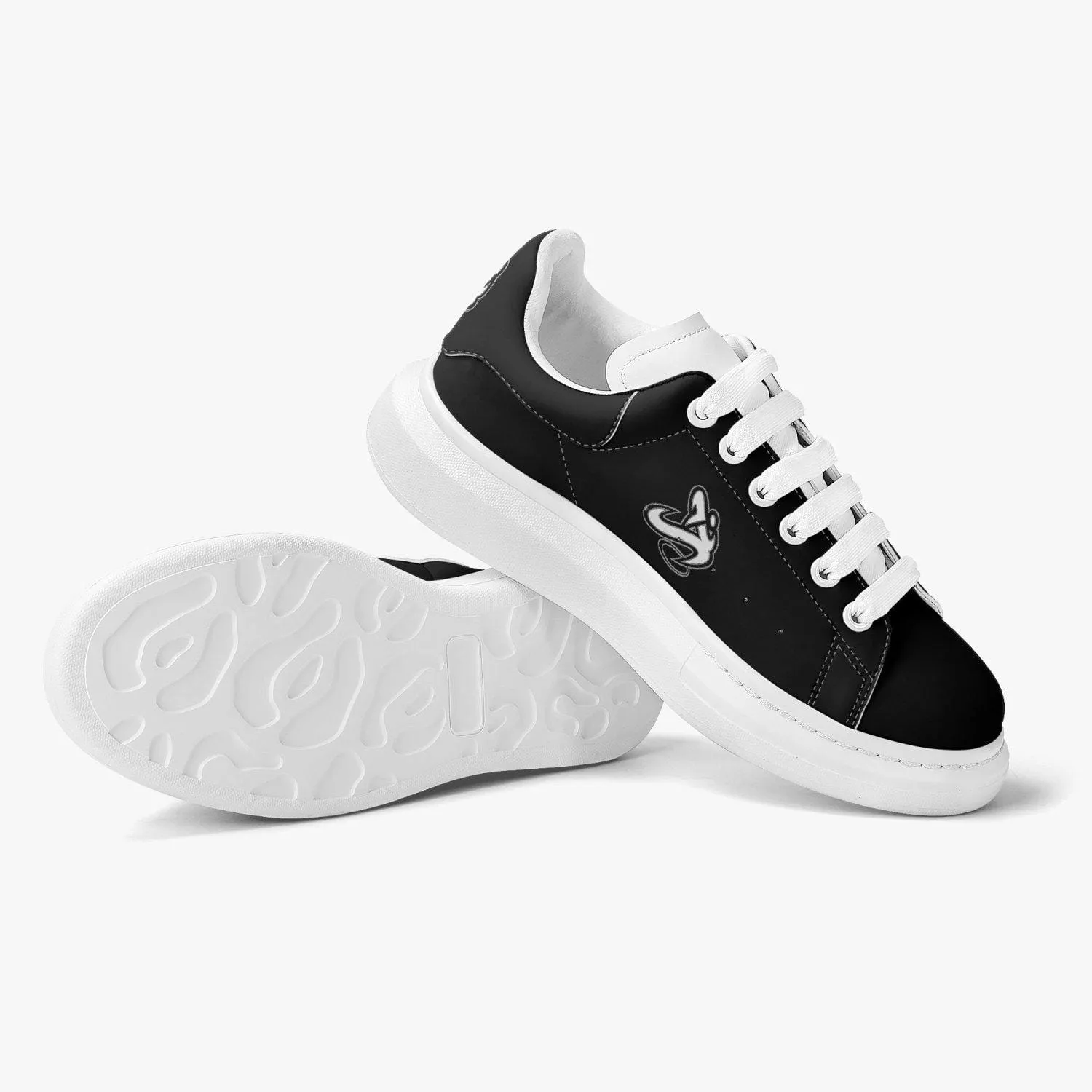 Athletic Apparatus Black Lifestyle Low-Top Leather Sneakers
