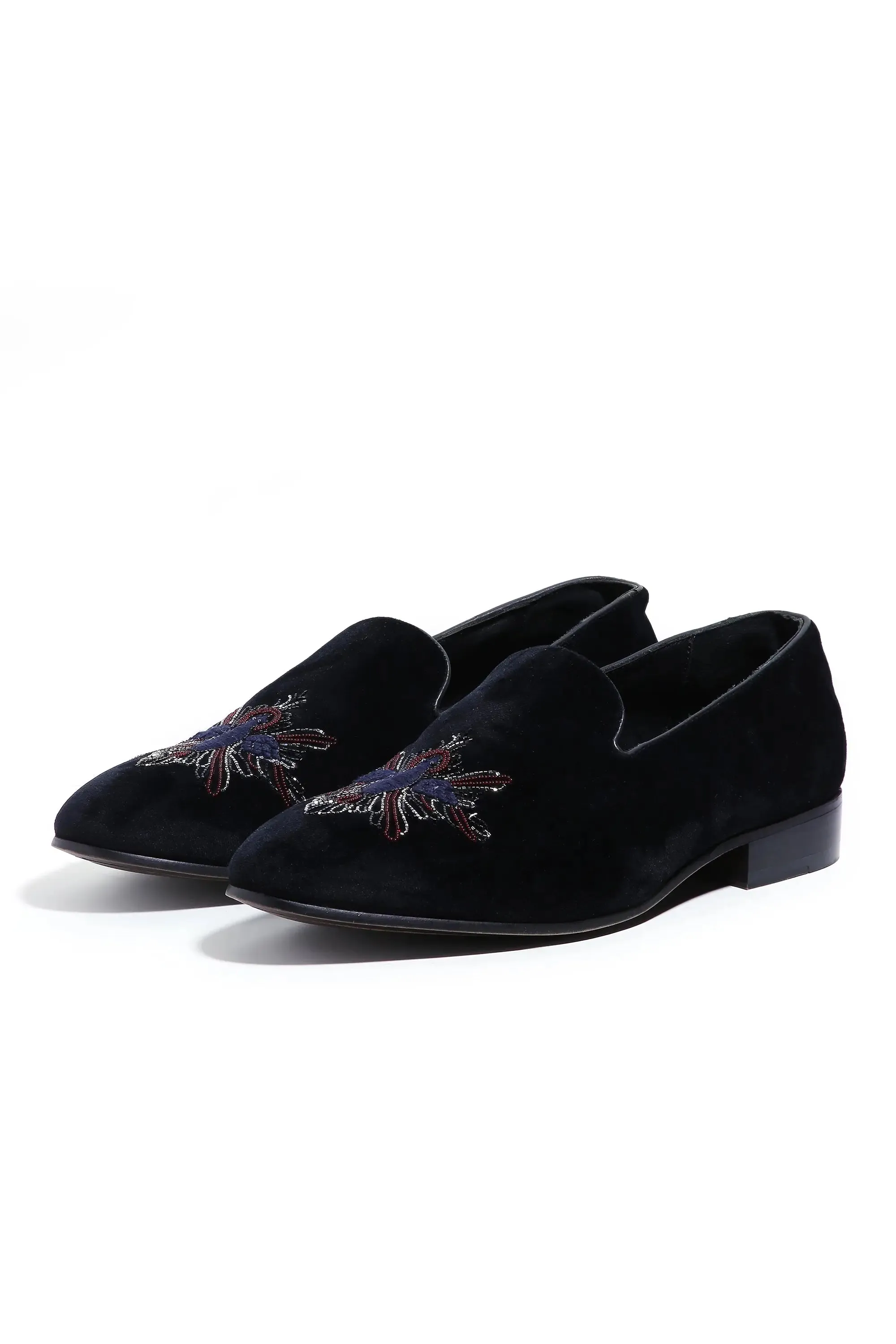 Avian Elegance Velvet Slip-Ons