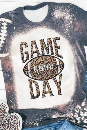 Beige Leopard Football Graphic Sweatshirt
