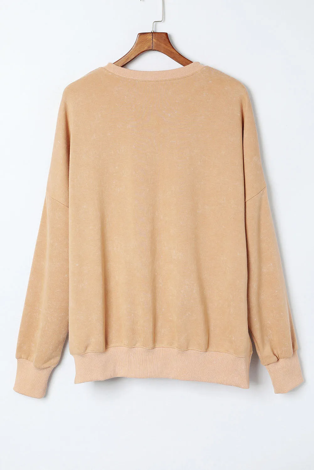 Beige Leopard Football Graphic Sweatshirt