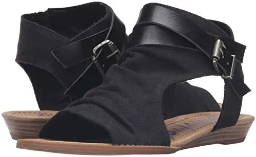 Blowfish Malibu Women's Balla Wedge Sandal Black Open Toe Sandals (9)