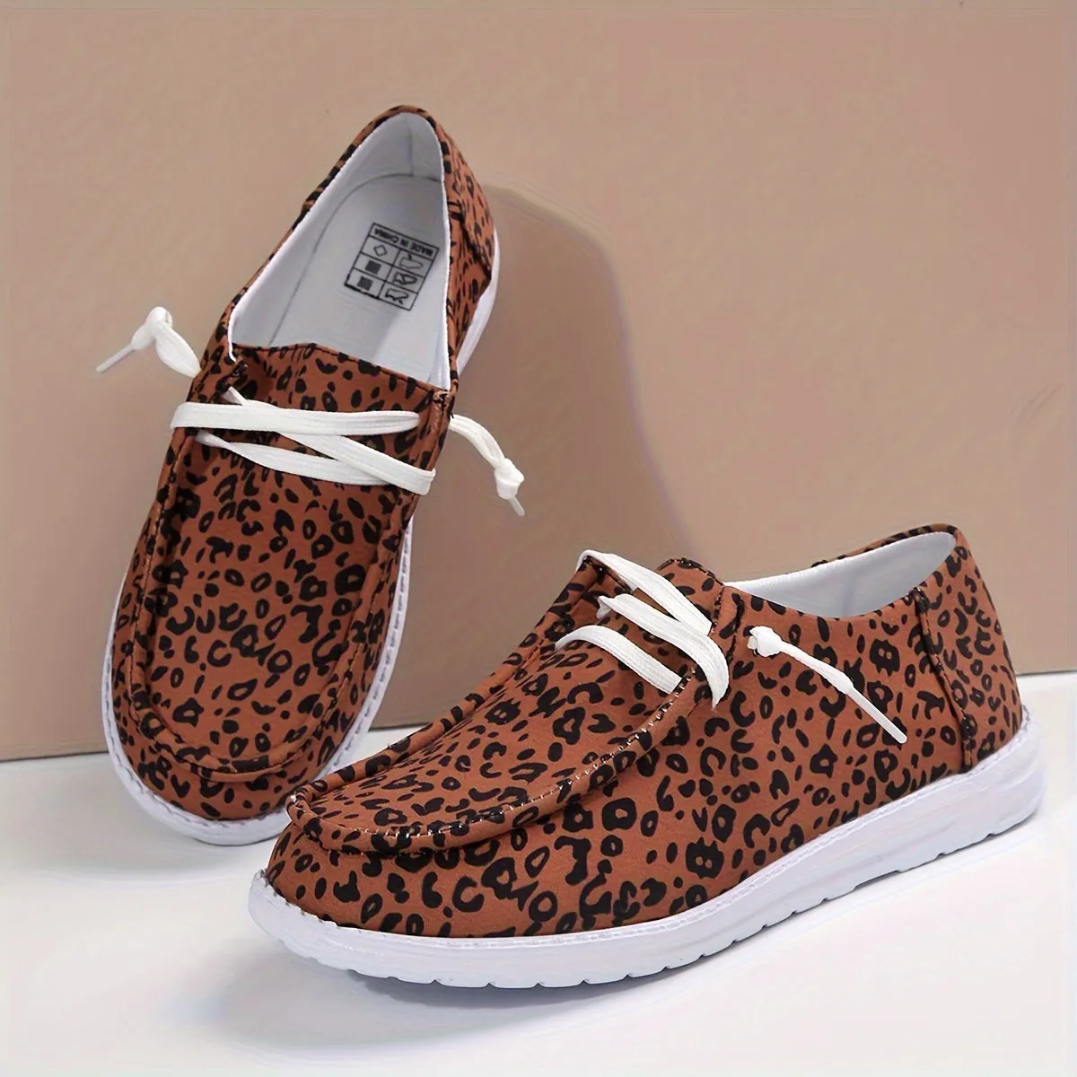 Dames loafers-stylish zomerschoenen met veter en print