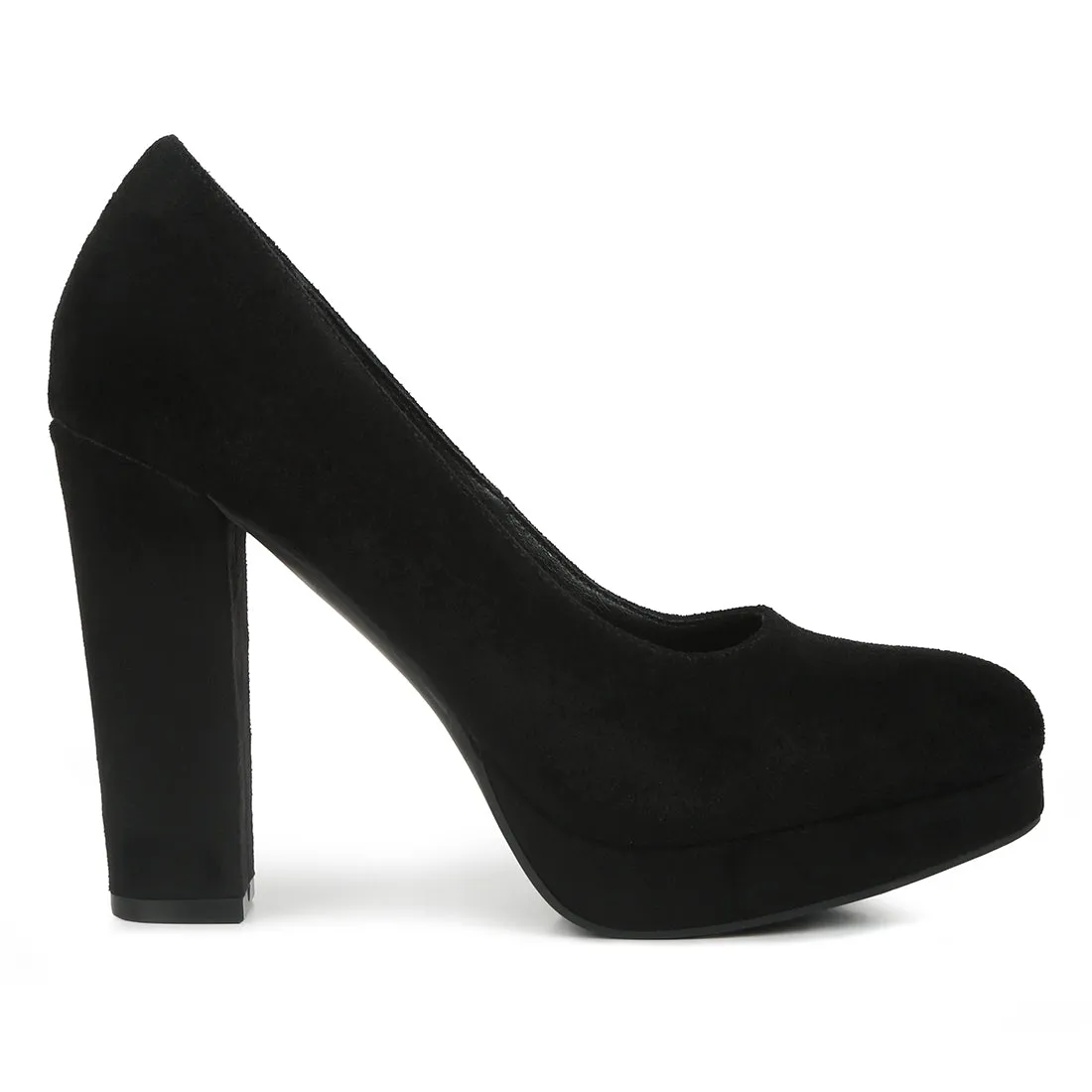 Delia Suede Block Heel Pumps