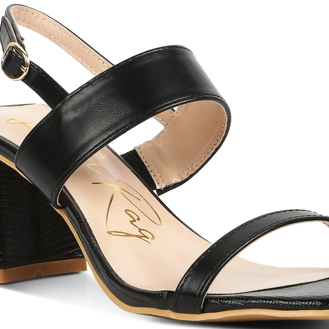 Elasticated Gussets Block Heel Sandals