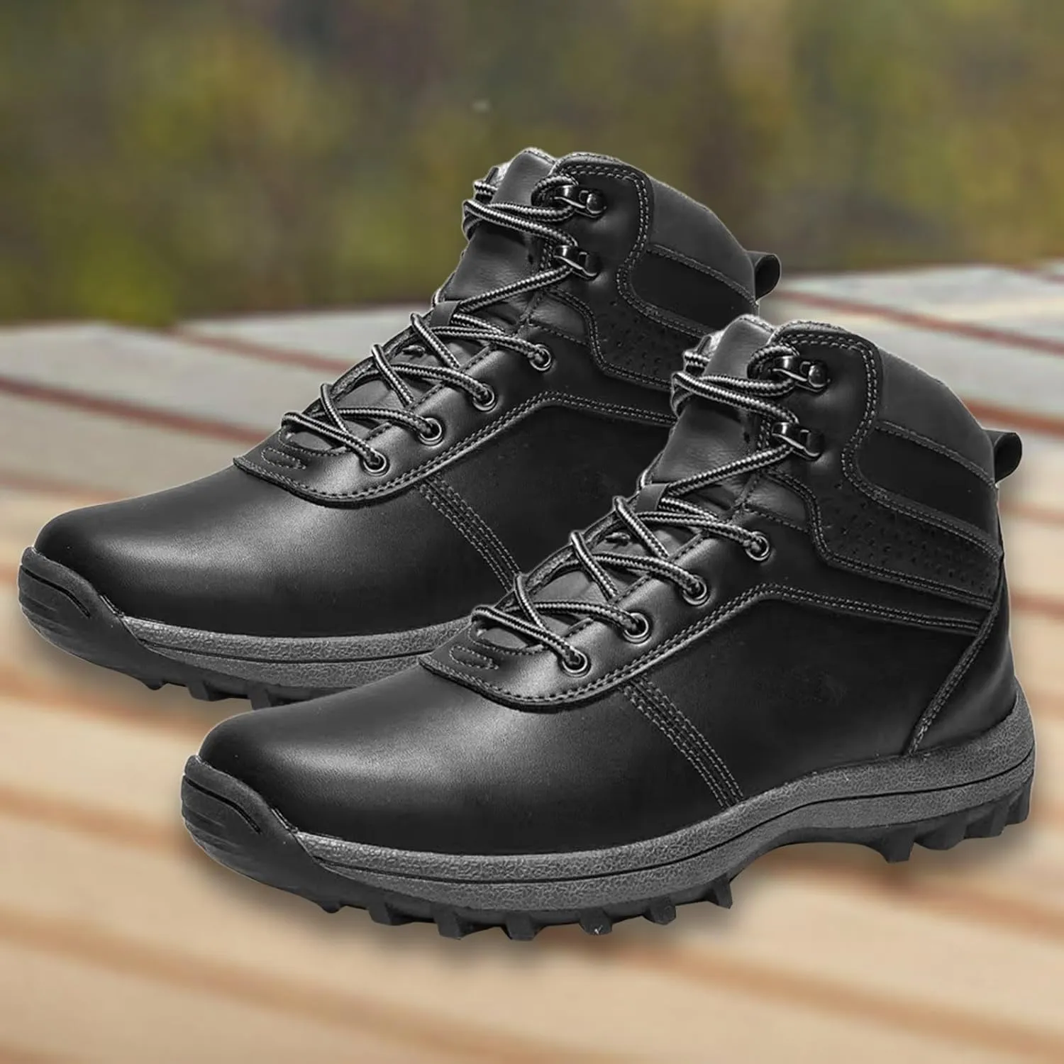 Men Work Boots Wide Width Hiking Sneakers Shoes with Hook Loop Womens Working Shoes Nonslip Outdoor Botas Waterproof Soft Toe Work Hike Grounded Footwear