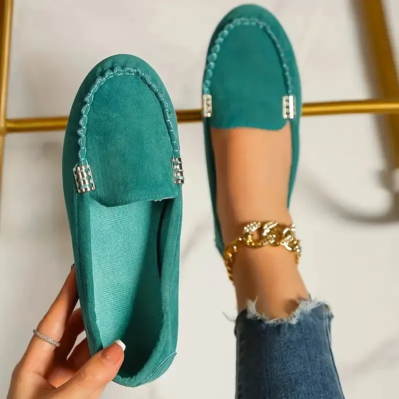 Metalen decor loafer casual slip-on flats