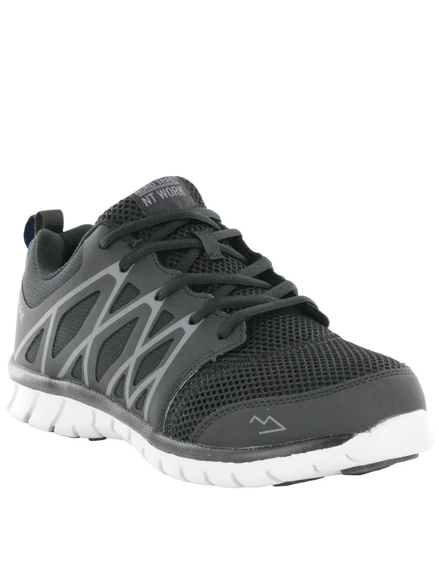 NT Work Men's Phoenix Black Alloy Toe Slip-Resistant Athletic Work Shoe