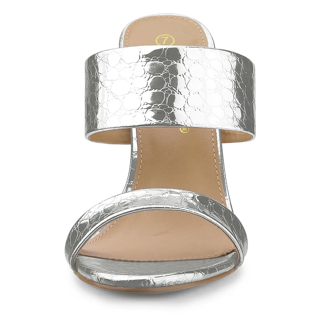 Open Toe Stiletto Heel Slide Sandals