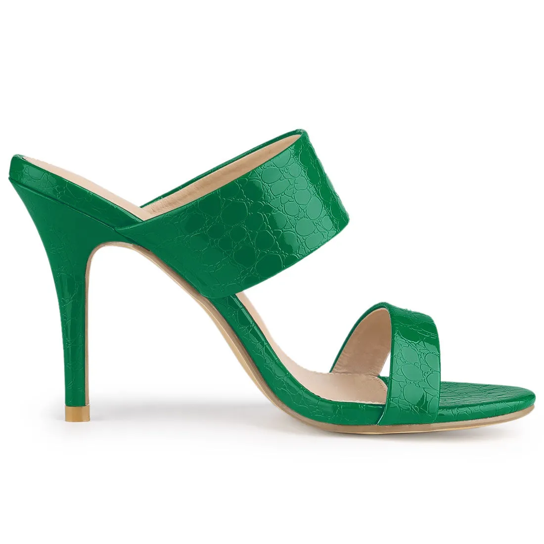 Open Toe Stiletto Heel Slide Sandals