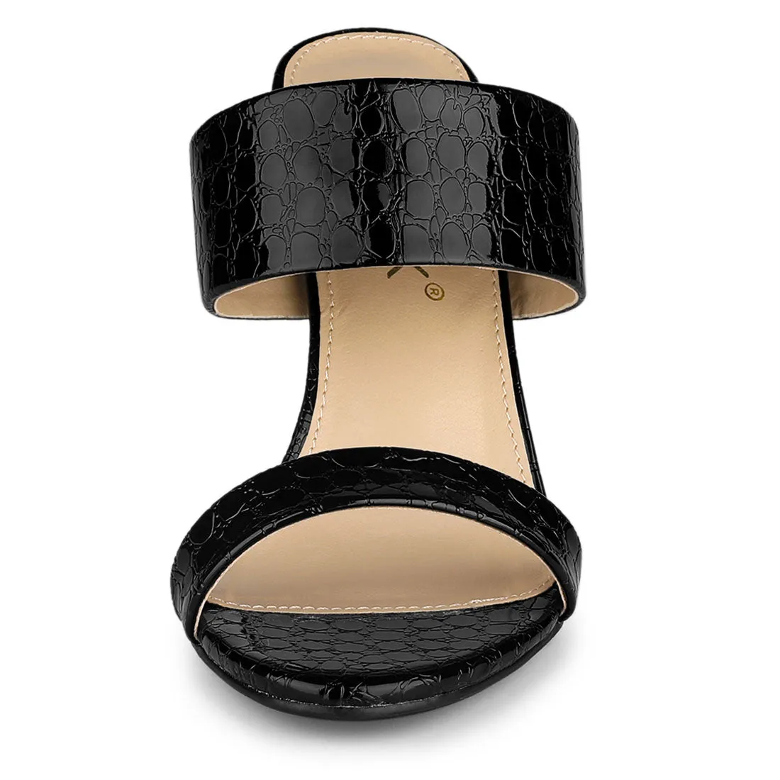 Open Toe Stiletto Heel Slide Sandals