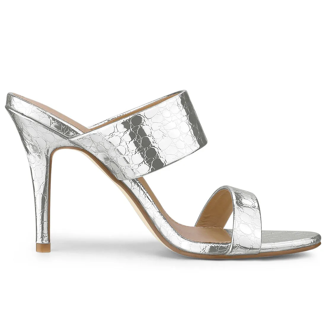 Open Toe Stiletto Heel Slide Sandals