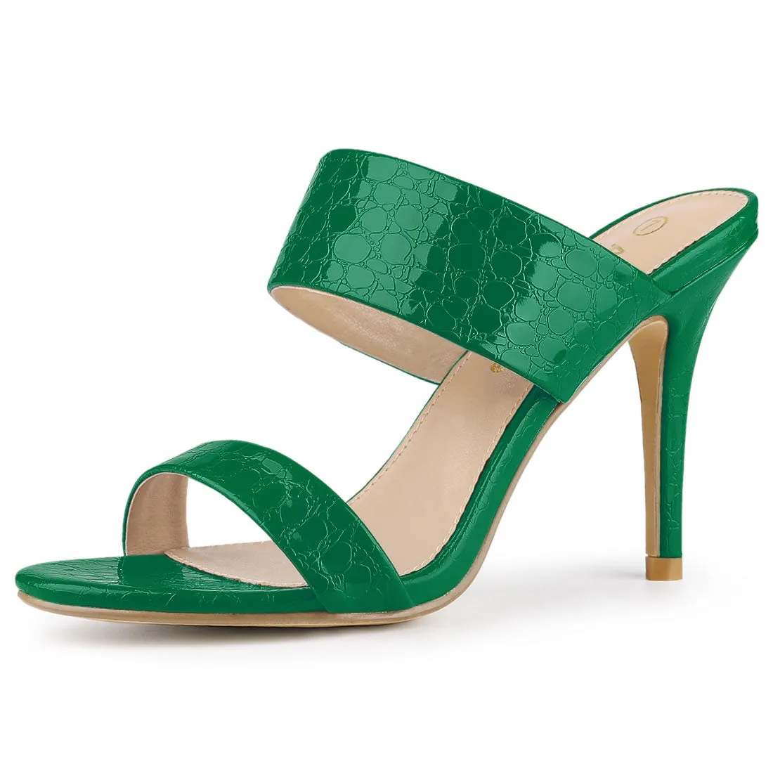 Open Toe Stiletto Heel Slide Sandals