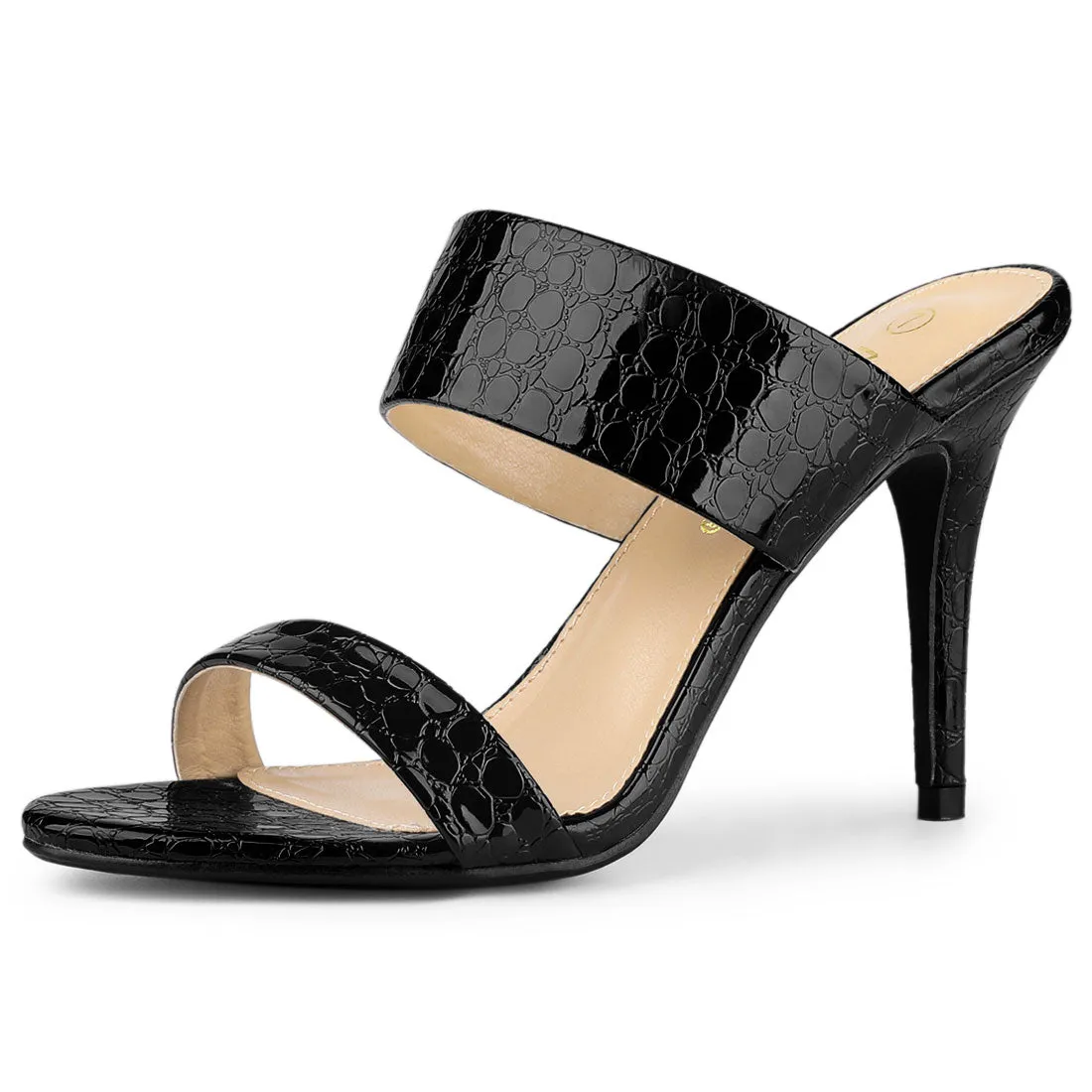 Open Toe Stiletto Heel Slide Sandals