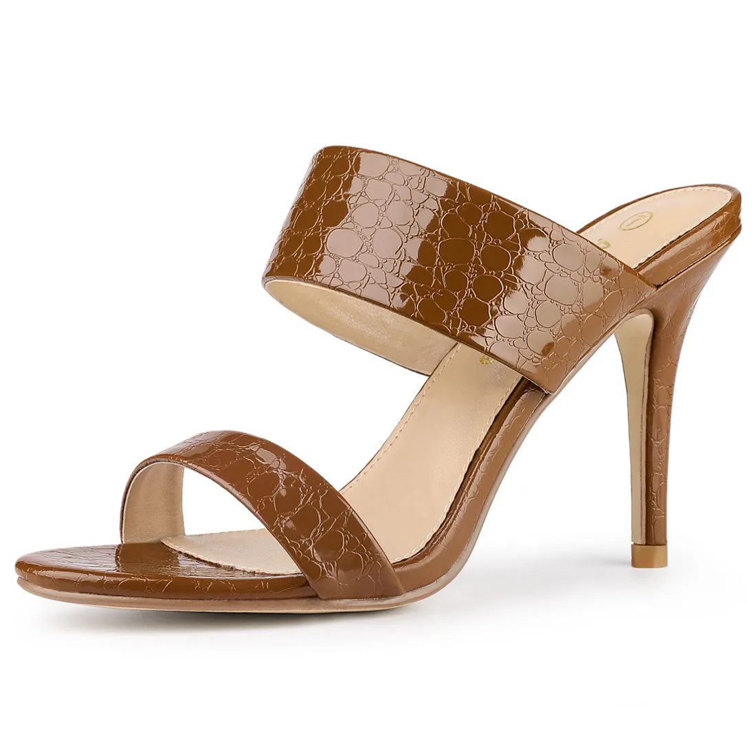 Open Toe Stiletto Heel Slide Sandals