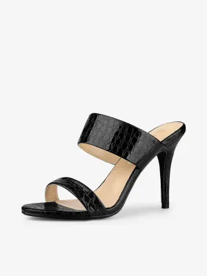 Open Toe Stiletto Heel Slide Sandals