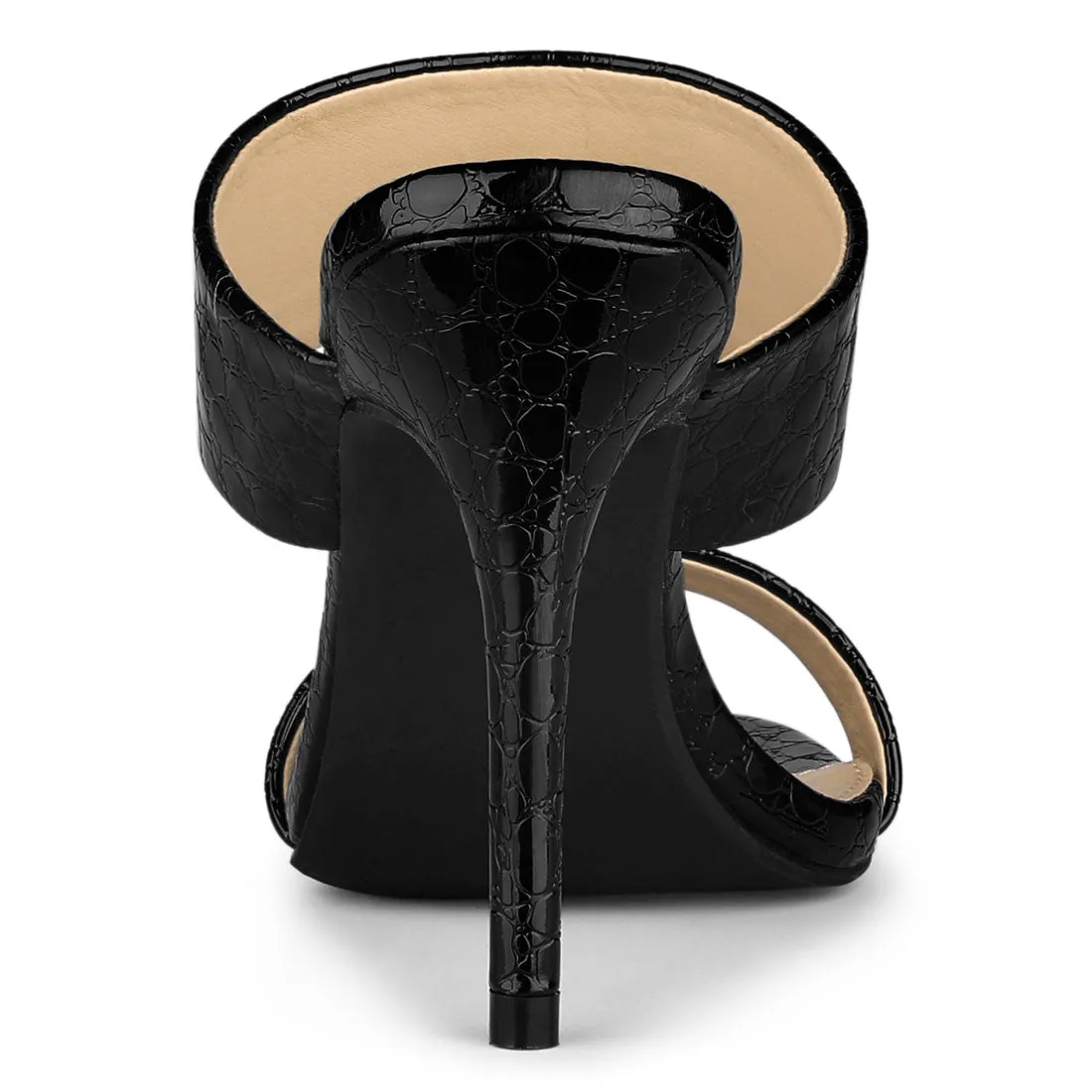 Open Toe Stiletto Heel Slide Sandals