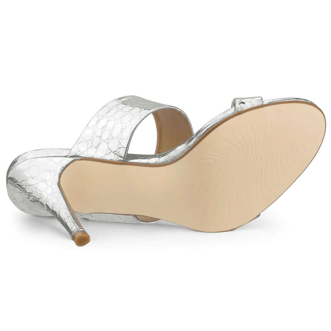 Open Toe Stiletto Heel Slide Sandals