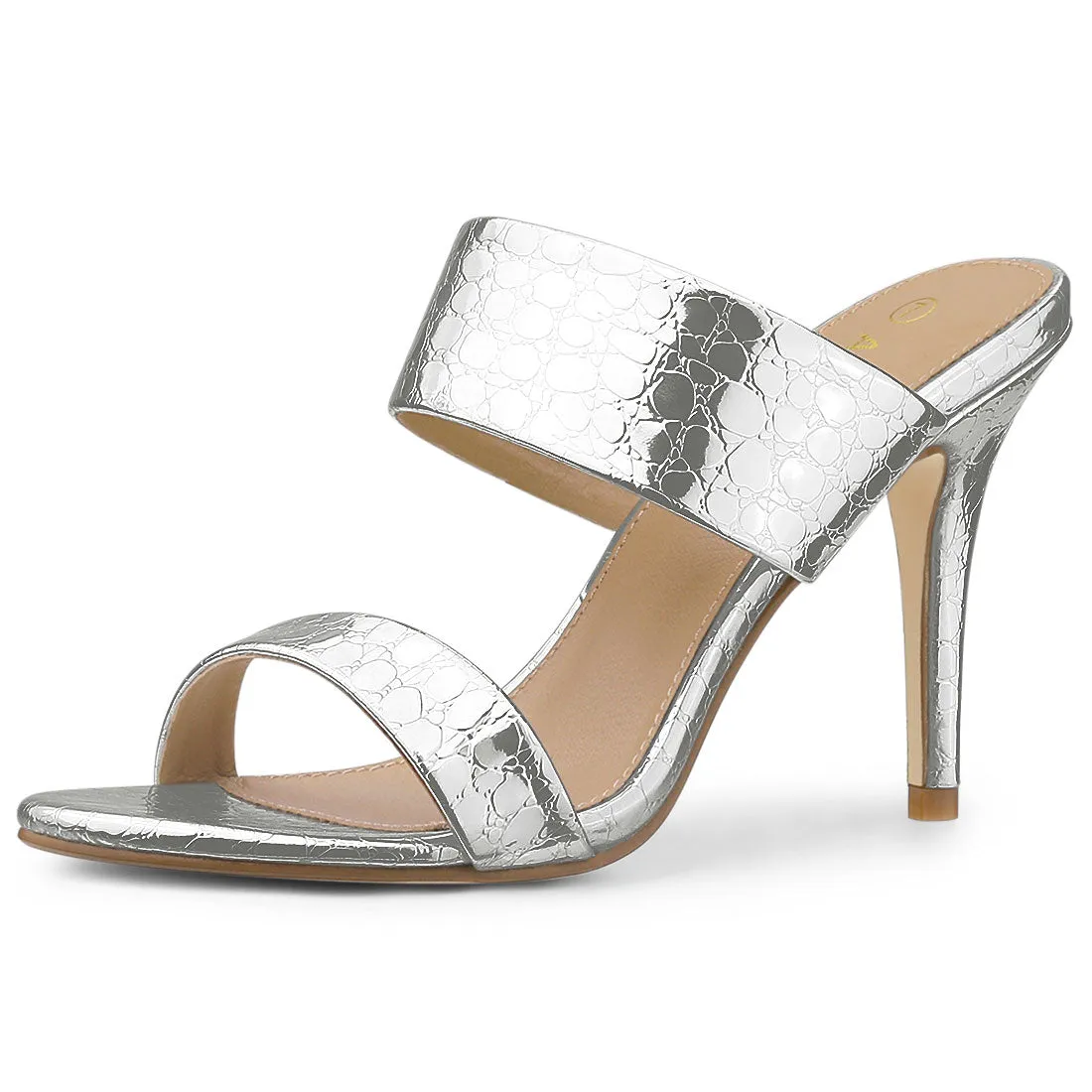 Open Toe Stiletto Heel Slide Sandals