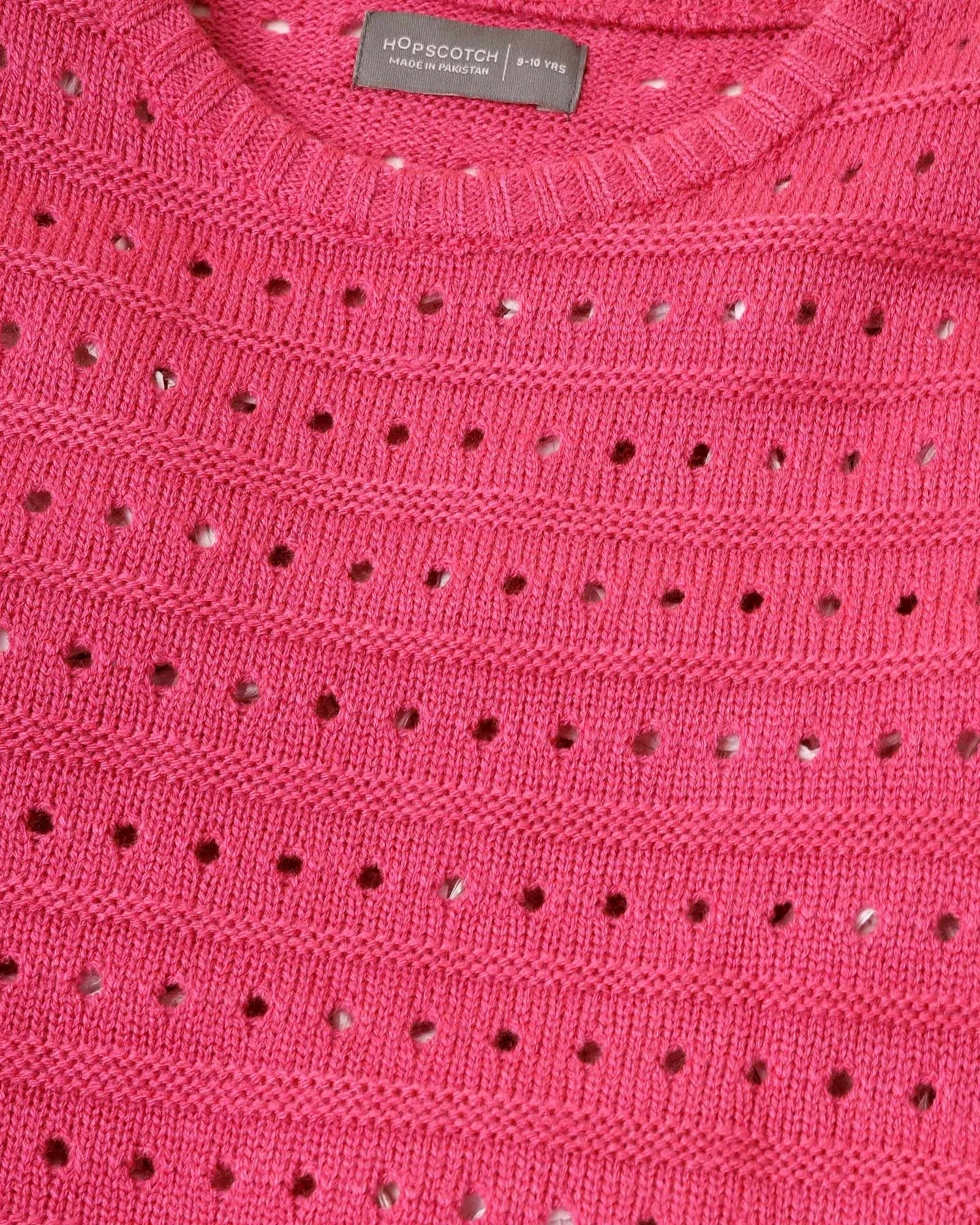 Pink Open-Knit Sweater