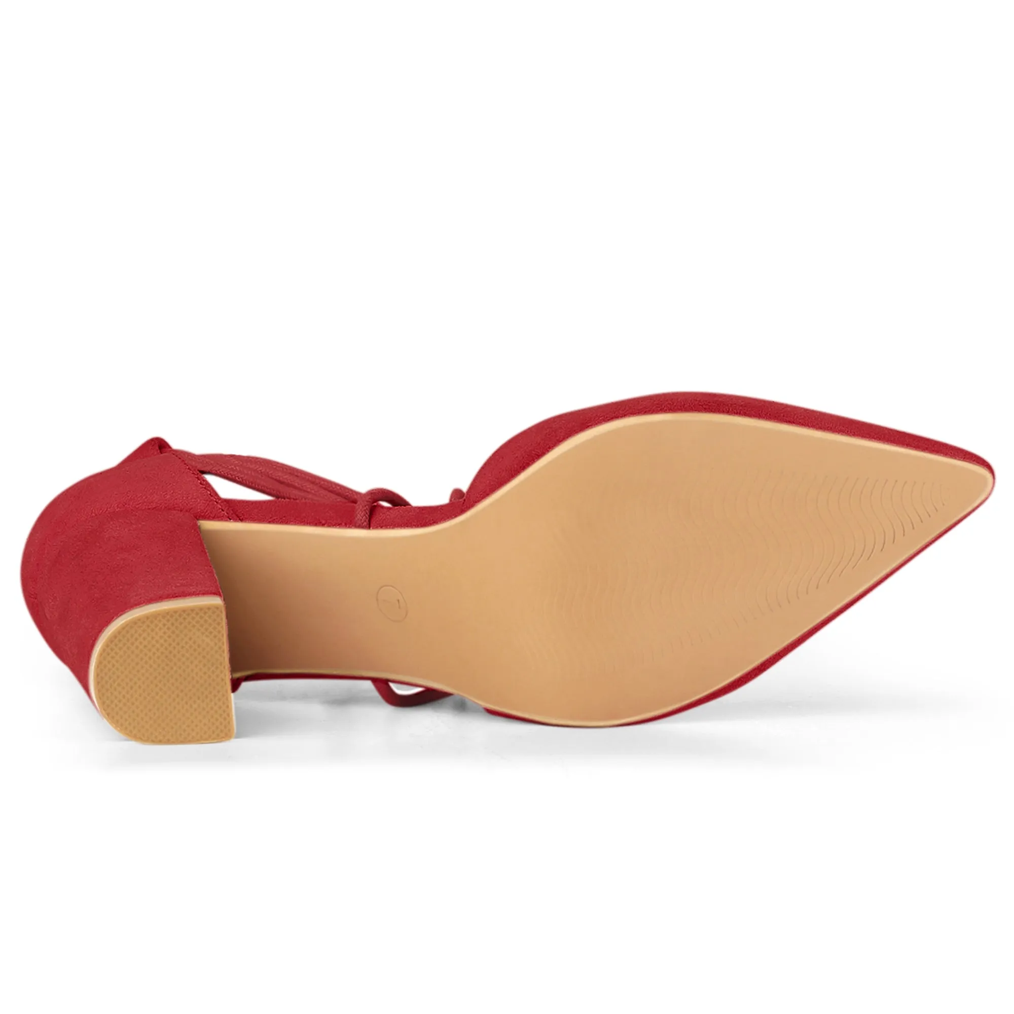 Pointed Toe Chunky Heel Lace Up Sandals Pumps