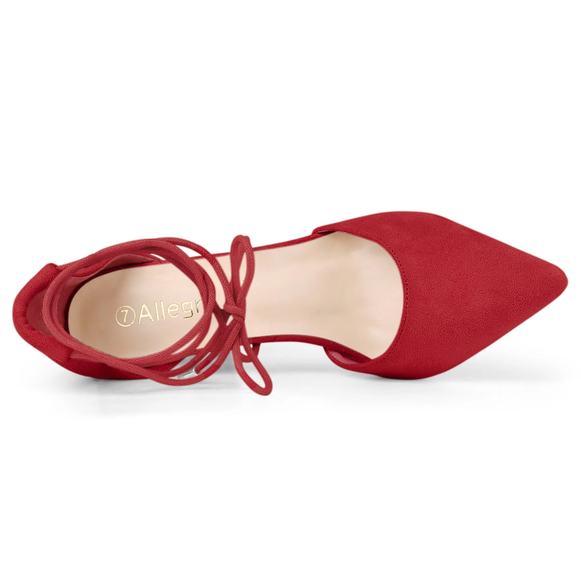 Pointed Toe Chunky Heel Lace Up Sandals Pumps