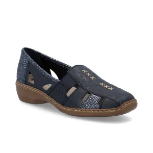 Rieker Women's Doric Woven Loafers- Navy