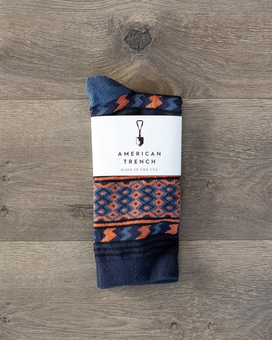 Rio Grande Serape Socks - Navy