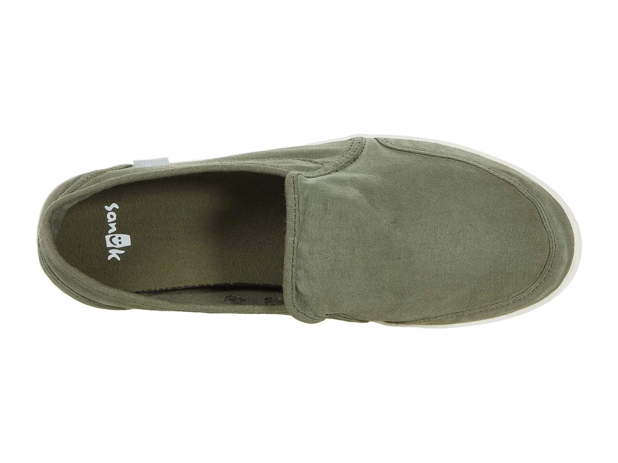 Sanuk PAIR O DICE Casual Canvas Slip On Loafers MILITARY GREEN